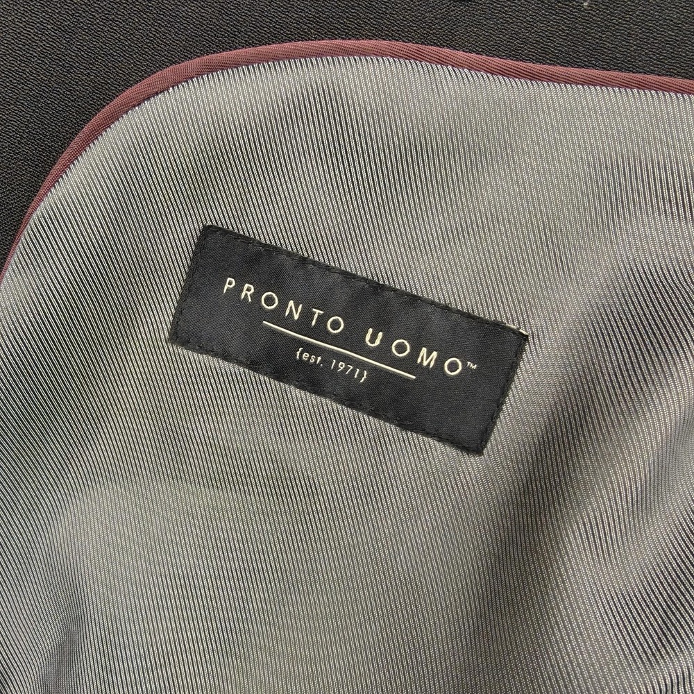 Pronto Uomo Blazer Mens 60L Big & Tall Black Wool Two Button Sport Coat Jacket - Picture 5 of 14